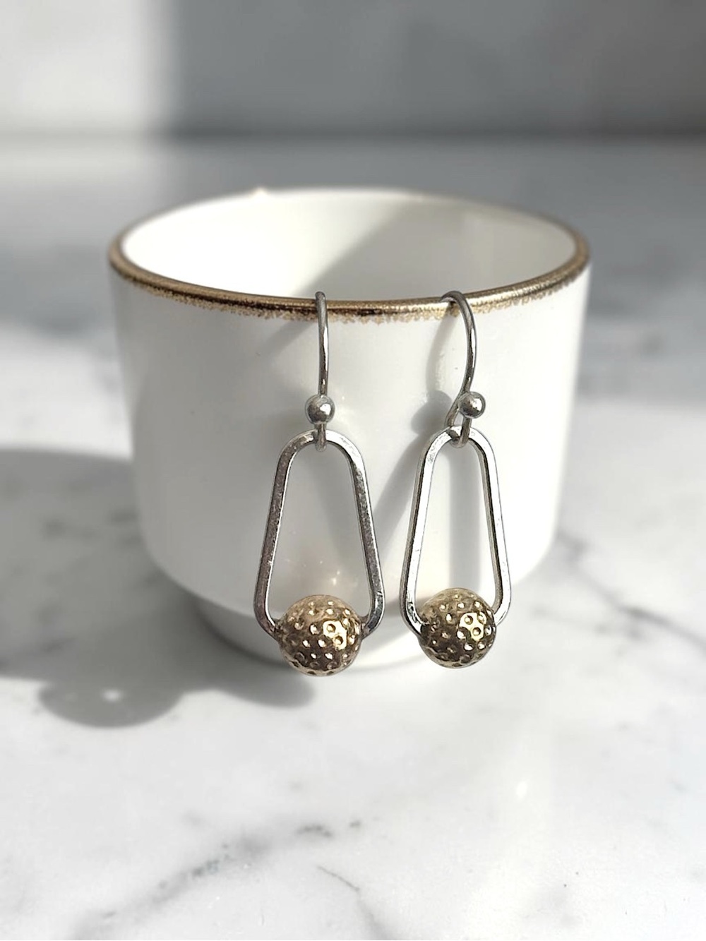 5 For $25💫Alternative Silver and Gold Bead Dangles Earrings - Picture 3 of 3